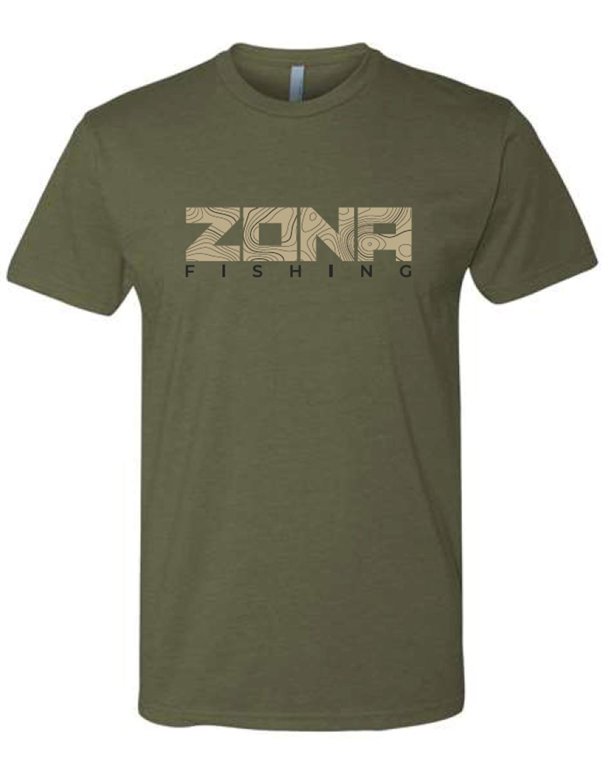 Mens Short Sleeve Topography T Shirt Green Mark Zona Zona S